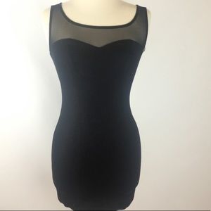 Mesh and stretchy black dress